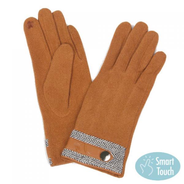 2390 - Touch Screen Smart Gloves 9759-CA <br>Camel w/Herringbone - One Size Fits Most