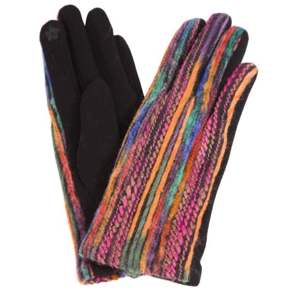 2390 - Touch Screen Smart Gloves 842-MU <BR>Yarn Design - One Size Fits Most