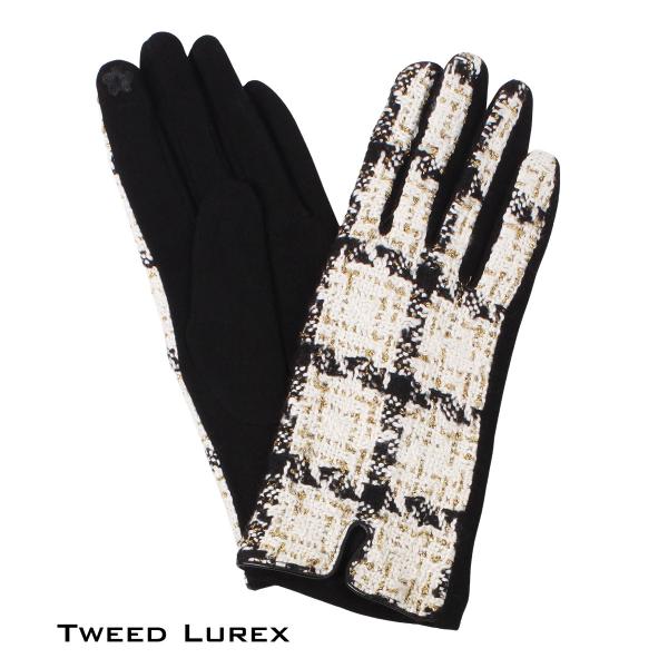 2390 - Touch Screen Smart Gloves 9800-IV<br>Tweed Lurex/Ivory/Black  MB - 