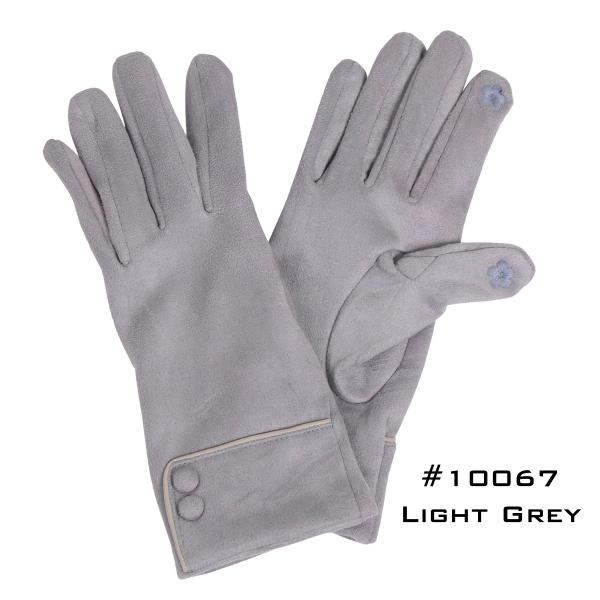 2390 - Touch Screen Smart Gloves 10067-LG<br> LIGHT GREY CUFFED  - 