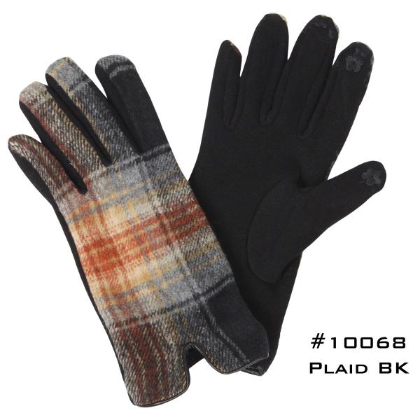 2390 - Touch Screen Smart Gloves 10068-BK<br> Plaid ** MB - 