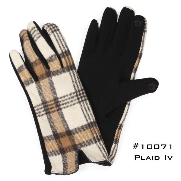 2390 - Touch Screen Smart Gloves 10071-IV<br> Ivory Plaid  - 