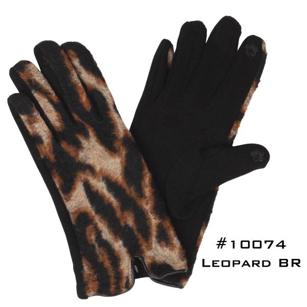 2390 - Touch Screen Smart Gloves 10074-BR<br> LEOPARD BR  - One Size Fits Most