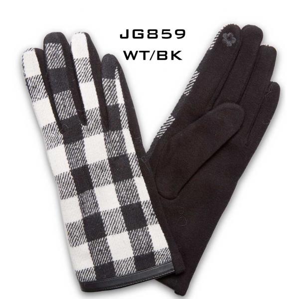 wholesale 2390 - Touch Screen Smart Gloves 859-WTBK<br> WHITE/BLACK  - One Size Fits Most