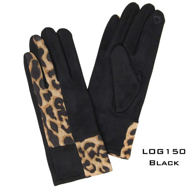 2390 - Touch Screen Smart Gloves 150-BK<br>BLACK w/LEOPARD  - 