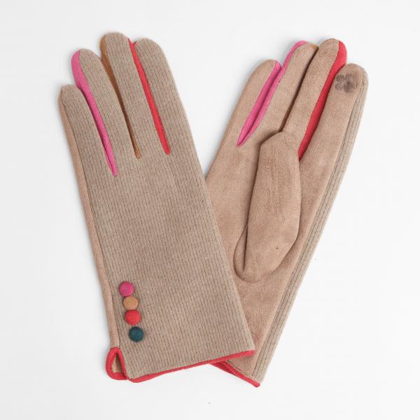 2390 - Touch Screen Smart Gloves 861-BE<BR> Beige Peek-A-Boo  MB - 