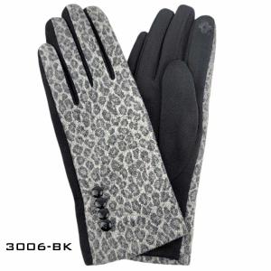 2390 - Touch Screen Smart Gloves 3006-BK <br> 
Muted Animal Print Black  - 