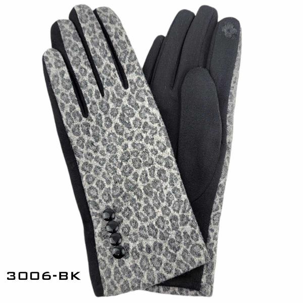 Wholesale 2390/T - Touch Screen Smart Gloves 3006-BK <br> 
Muted Animal Print Black (MB) - One Size Fits Most