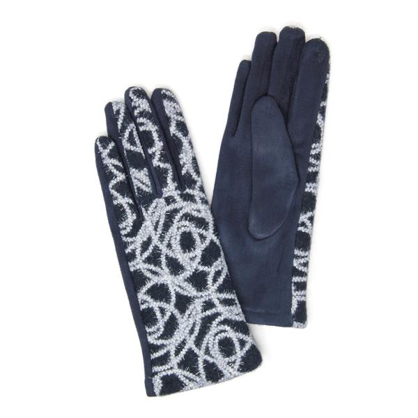 2390 - Touch Screen Smart Gloves LOG-196 Navy<br>Glitz Yarn<br>Touch Screen Gloves  - 