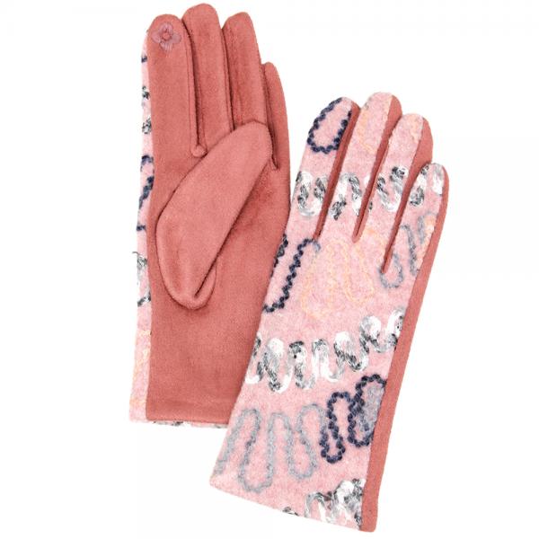 2390 - Touch Screen Smart Gloves LOG-114 Pink<br>Color Wave<br>Touch Screen Gloves  - 