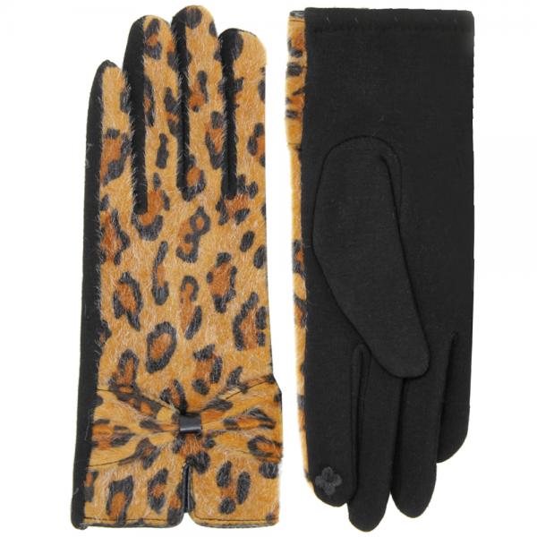 2390 - Touch Screen Smart Gloves LOG-123 Leopard Beige <br>Touch Screen Gloves  - One Size Fits Most