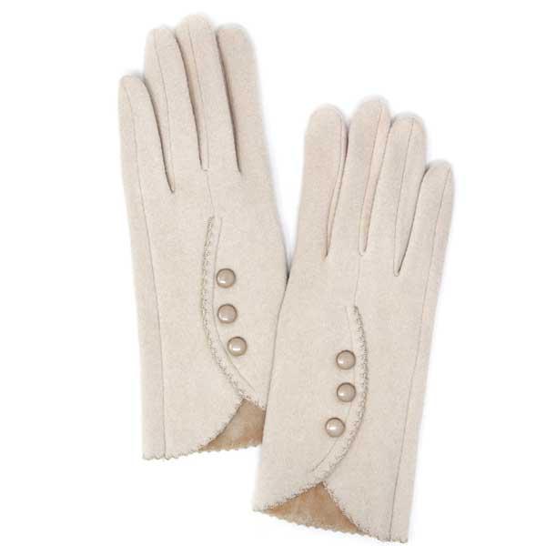 wholesale 2390 - Touch Screen Smart Gloves LOG-193 Stitches Beige<br>Touch Screen Gloves  - One Size Fits Most