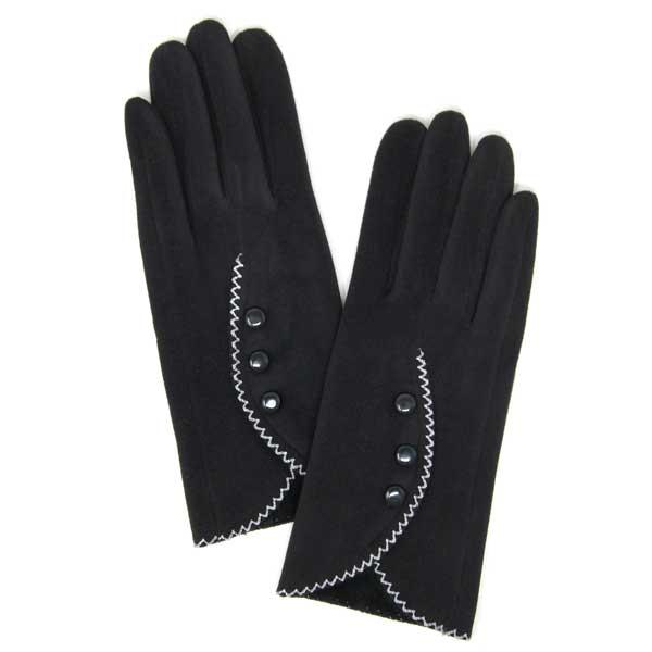 2390 - Touch Screen Smart Gloves LOG-193 Stitches Black<br>Touch Screen Gloves  - One Size Fits Most
