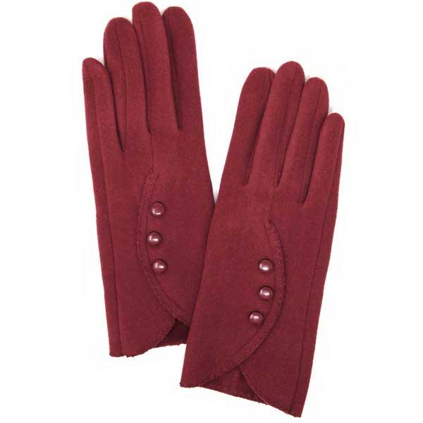 2390 - Touch Screen Smart Gloves LOG-193 Stitches Burgundy<br>Touch Screen Gloves  - One Size Fits Most
