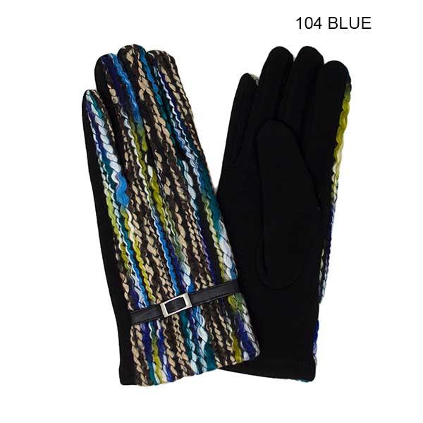 wholesale 2390 - Touch Screen Smart Gloves LOG-104 Blue MB - One Size Fits Most