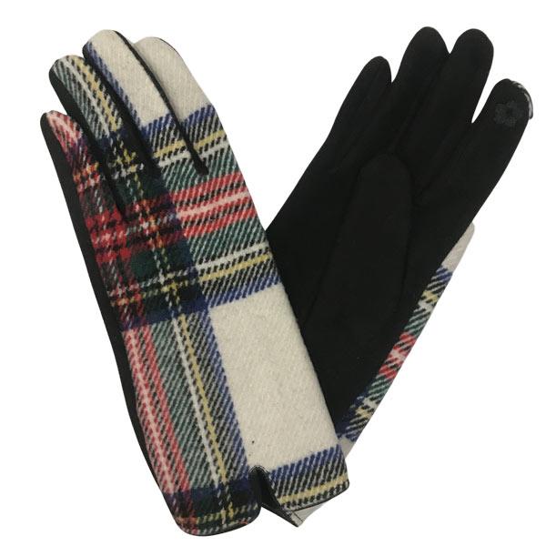 wholesale 2390 - Touch Screen Smart Gloves PLWT - Plaid - One Size Fits Most