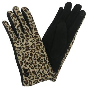 2390 - Touch Screen Smart Gloves LE002 - Tan Leopard  - 