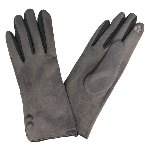 2390 - Touch Screen Smart Gloves SB - Silver<br> 
Two Button/Two Tone Design - One Size Fits Most