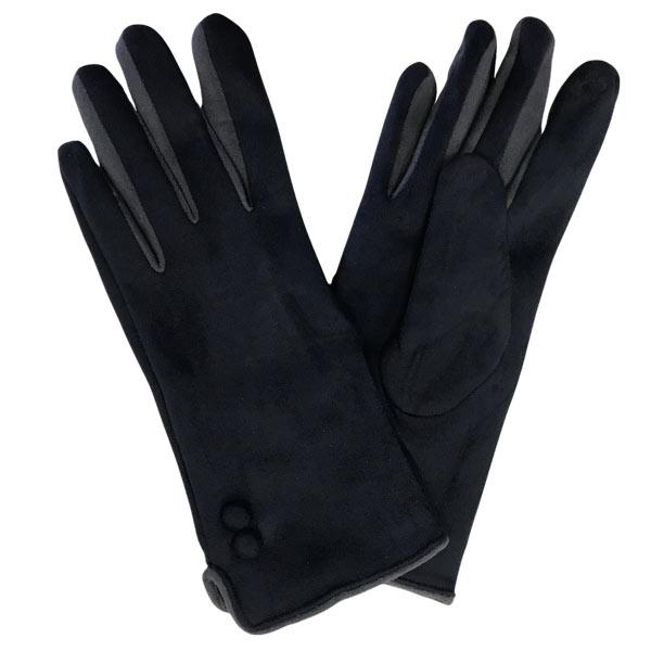 2390 - Touch Screen Smart Gloves SB - Navy<br> 
Two Button/Two Tone Design - One Size Fits Most
