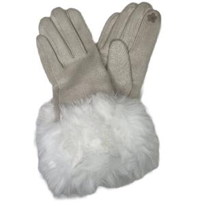 2390 - Touch Screen Smart Gloves Premium Gloves - Faux Rabbit Fur - #17 Off White-White Fur - One Size Fits Most