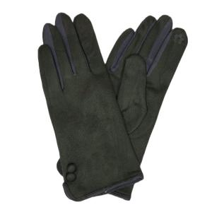 2390 - Touch Screen Smart Gloves SB1 - Olive<br> 
Two Button Design - One Size Fits Most