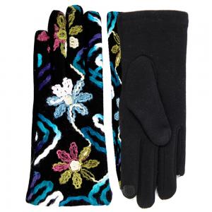 2390 - Touch Screen Smart Gloves 095 Teal<br>Embroidered<br>Touch Screen Gloves  - One Size Fits Most