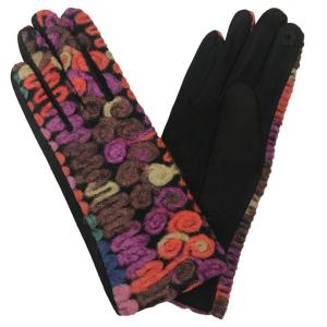 Wholesale 2390 - Touch Screen Smart Gloves 152 - Coral<br>
Embroidered<br>
Touch Screen Gloves - 