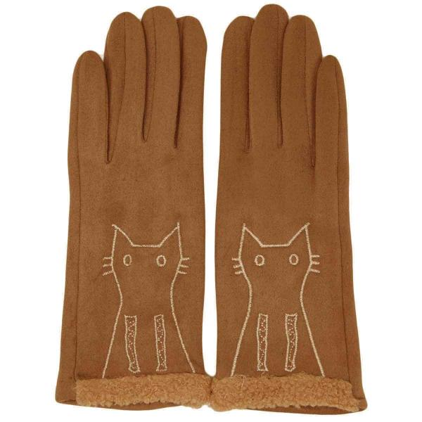 wholesale 2390 - Touch Screen Smart Gloves 1224 - Camel Cat Silhouette<br>
Touch Screen Smart Gloves - One Size Fits Most