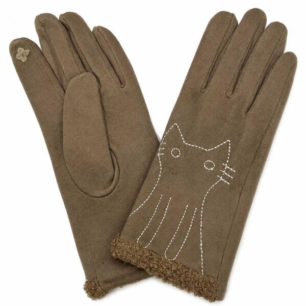 Wholesale 2390/T - Touch Screen Smart Gloves 1224/CA <BR> 
Camel Cat Silhouette - One Size Fits Most