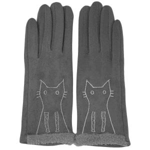 2390 - Touch Screen Smart Gloves 1224 - Grey Cat Silhouette<br>
Touch Screen Smart Gloves - One Size Fits Most