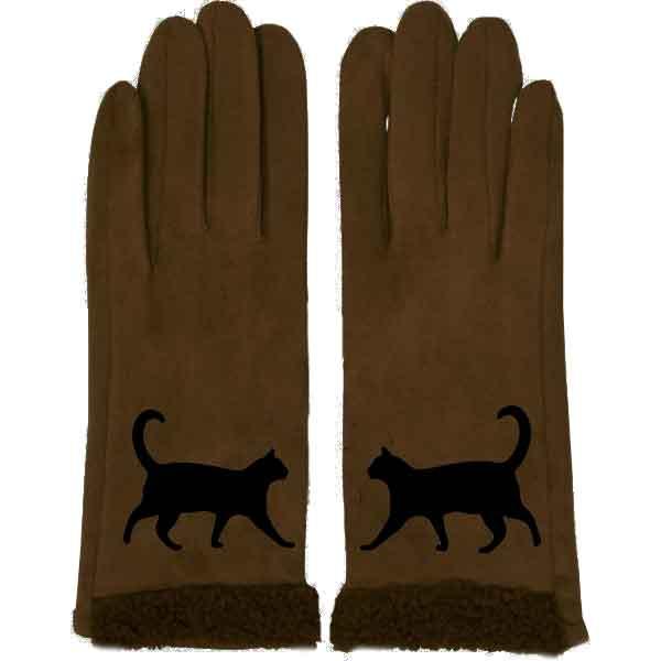 wholesale 2390 - Touch Screen Smart Gloves 1225 - Dark Brown Cat Silhouette<br>
Touch Screen Smart Gloves - One Size Fits Most