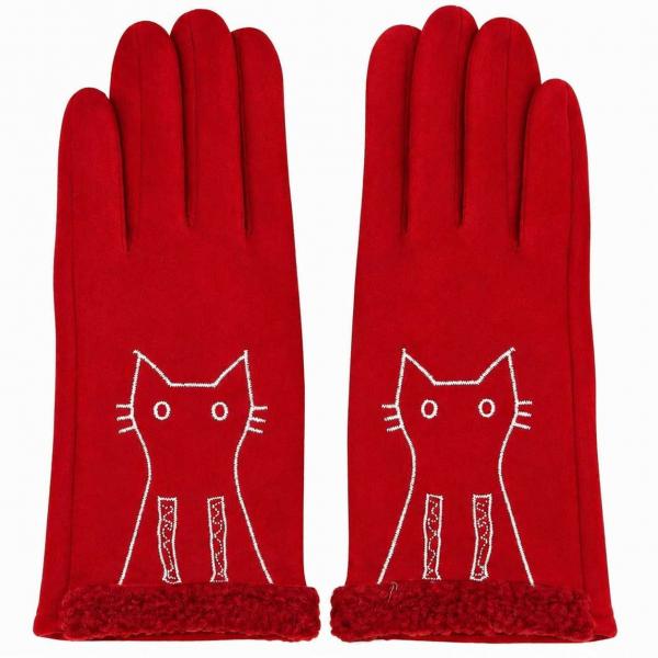 Wholesale 2390/T - Touch Screen Smart Gloves 1224/RD <BR>
Red Cat Silhouette - One Size Fits Most
