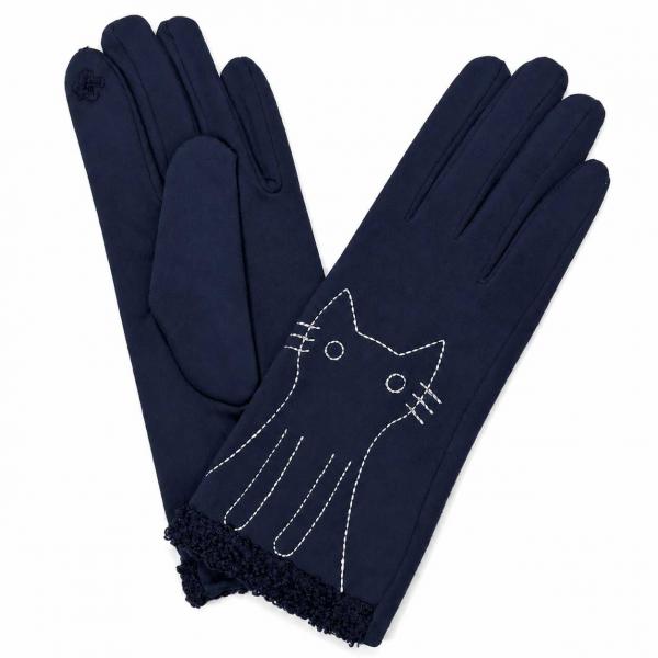 Wholesale 2390/T - Touch Screen Smart Gloves 1224/RO <BR>
Blue Cat Silhouette - One Size Fits Most