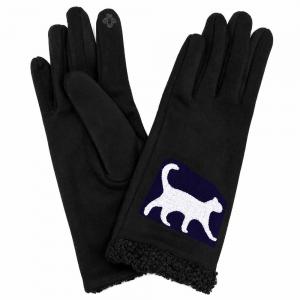 2390/T - Touch Screen Smart Gloves 1225/BKWT <BR>
Black Cat Silhouette - One Size Fits Most