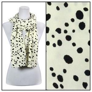 2406 - Charmeuse Dress Scarves Dalmatian Print 3160 - Beige - 