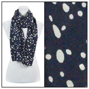 2406 - Charmeuse Dress Scarves Dalmatian Print 3160 - Blue - 