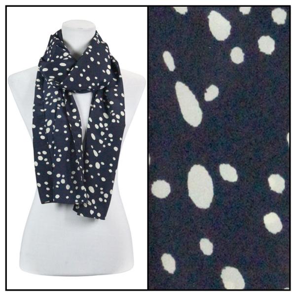Wholesale 2406 - Charmeuse Dress Scarves Dalmatian Print 3160 - Blue - 