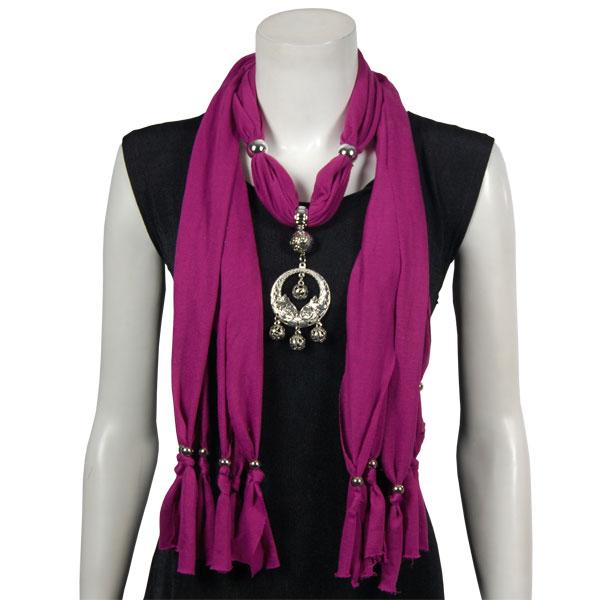 Wholesale Jersey Knit Pendant Scarves Dreamcatcher Pendant - Orchid - 