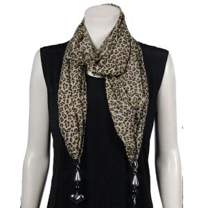 2408 - Pendant Scarves Animal Print - Cheetah Tan - 