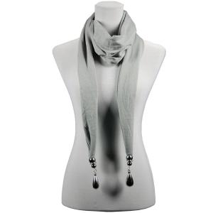 2411 - Fob Pendant Scarves LY02 - Silver <br>Hanging Teardrop Pendant Scarf  - 