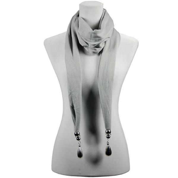 wholesale 2411 - Fob Pendant Scarves LY02 - Silver <br>Hanging Teardrop Pendant Scarf  - 