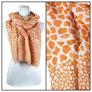 2413 - Lightweight Oblong Scarves  Giraffe Print 3775 - Orange Cotton Feel Oblong Summer Scarf - 
