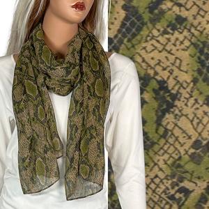 2413 - Lightweight Oblong Scarves  Reptile Print 4116 - Green - 