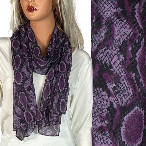 Wholesale 2413 - Lightweight Oblong Scarves  Reptile Print 4116 - Purple - 