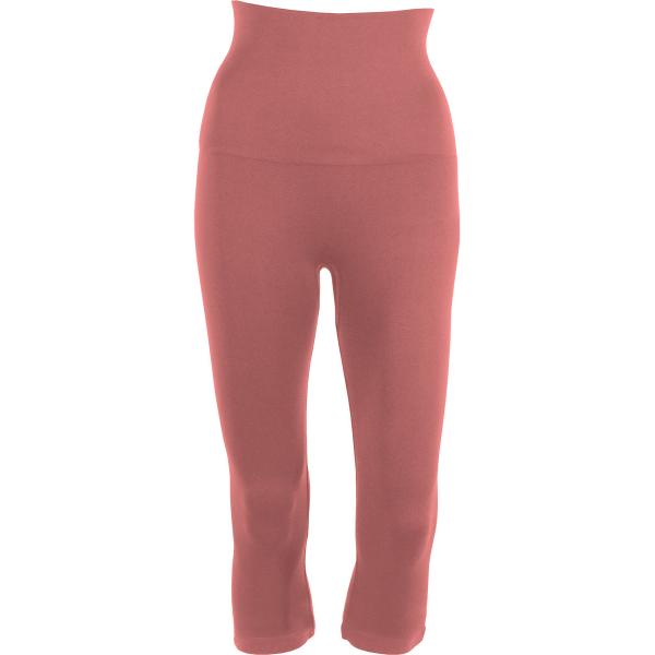 wholesale 2441  - Magic Tummy Control SmoothWear Capris  Rose (MB) - One Size