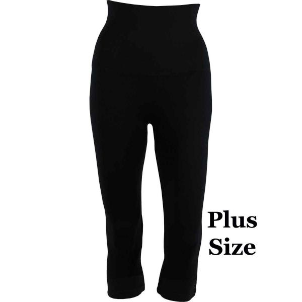 Wholesale 2441  - Magic Tummy Control SmoothWear Capris  Black Plus - One Size