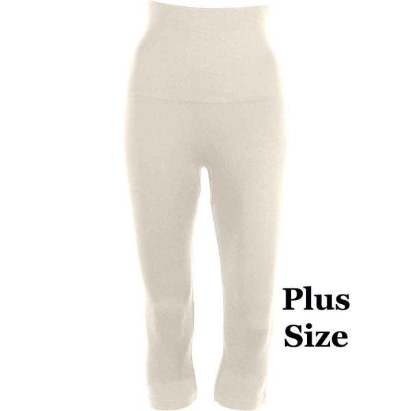 Wholesale 2441  - Magic Tummy Control SmoothWear Capris  Ivory Plus - One Size