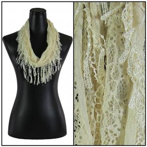 7777 - Victorian Lace Infinity Scarves Cream - 