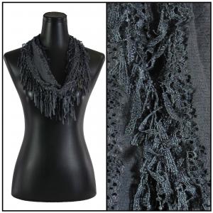 7777 - Victorian Lace Infinity Scarves Charcoal #17 - 