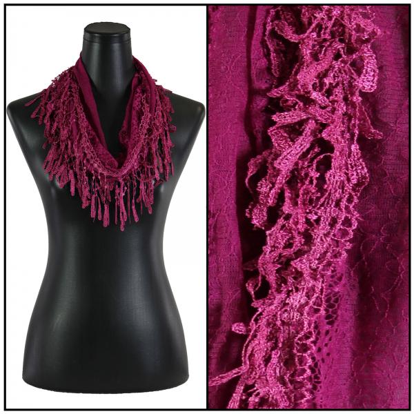 wholesale 7777 - Victorian Lace Infinity Scarves Magenta #12 - 